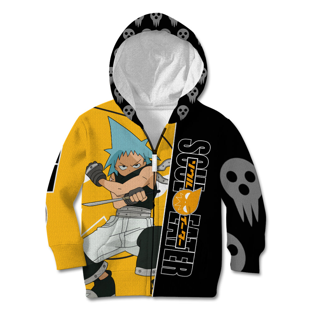 Black Star Soul Eater Kid Hoodie Anime Art Mix With Skull Pattern Style
