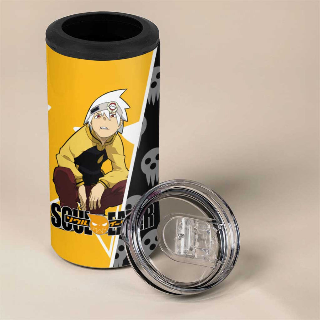 Evans Soul Eater 4 in 1 Can Cooler Tumbler Anime Art Mix With Skull Pattern Style
