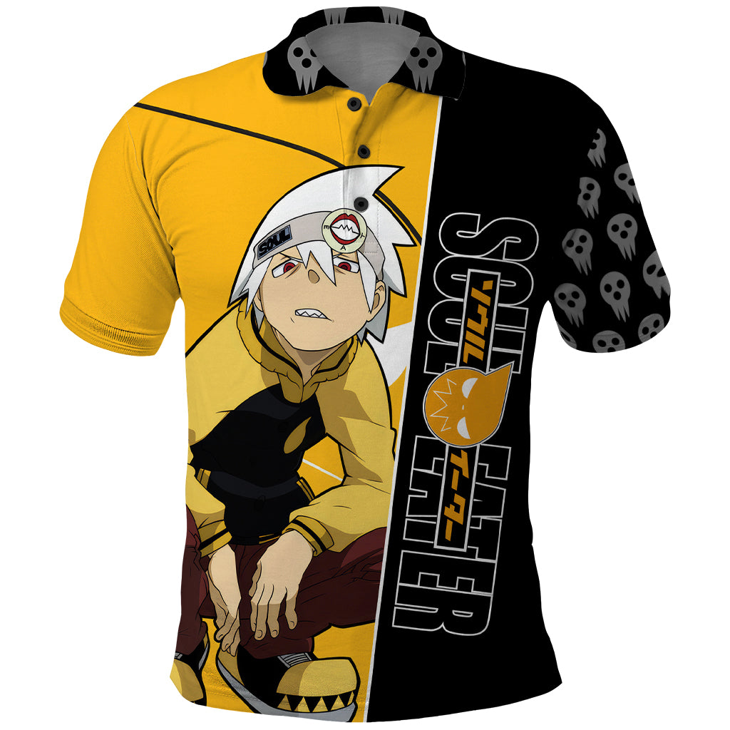 Evans Soul Eater Polo Shirt Anime Art Mix With Skull Pattern Style