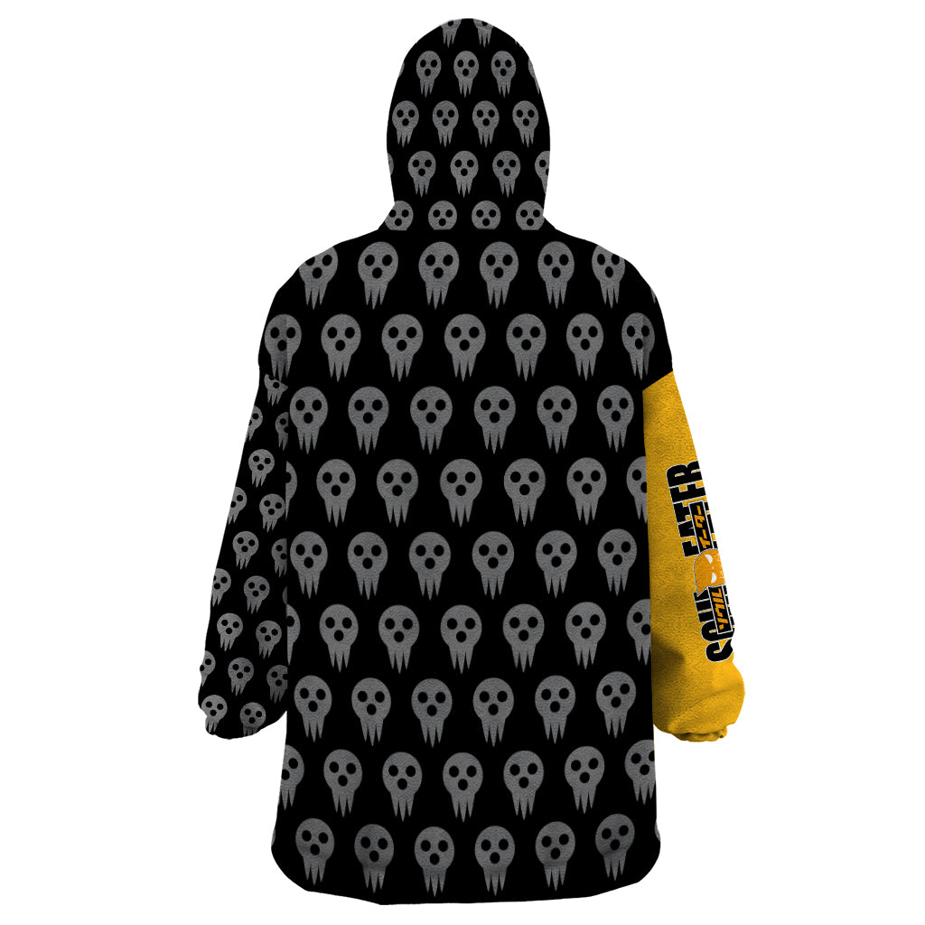 Evans Soul Eater Wearable Blanket Hoodie Anime Art Mix With Skull Pattern Style