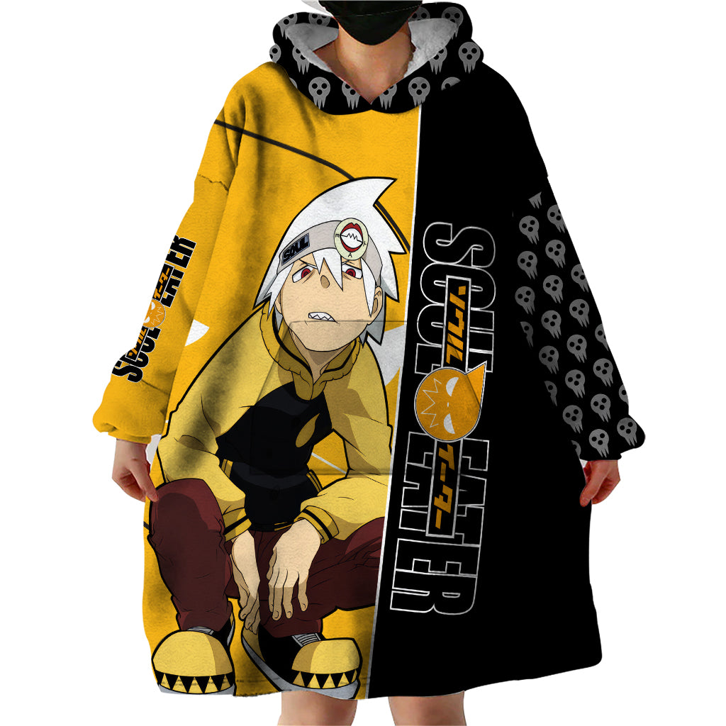 Evans Soul Eater Wearable Blanket Hoodie Anime Art Mix With Skull Pattern Style