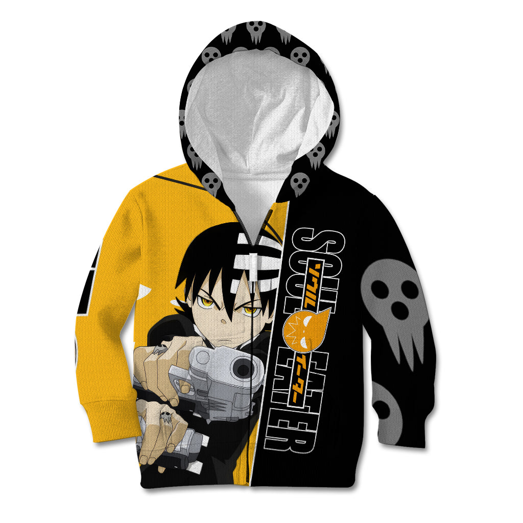 Death the Kid Soul Eater Kid Hoodie Anime Art Mix With Skull Pattern Style