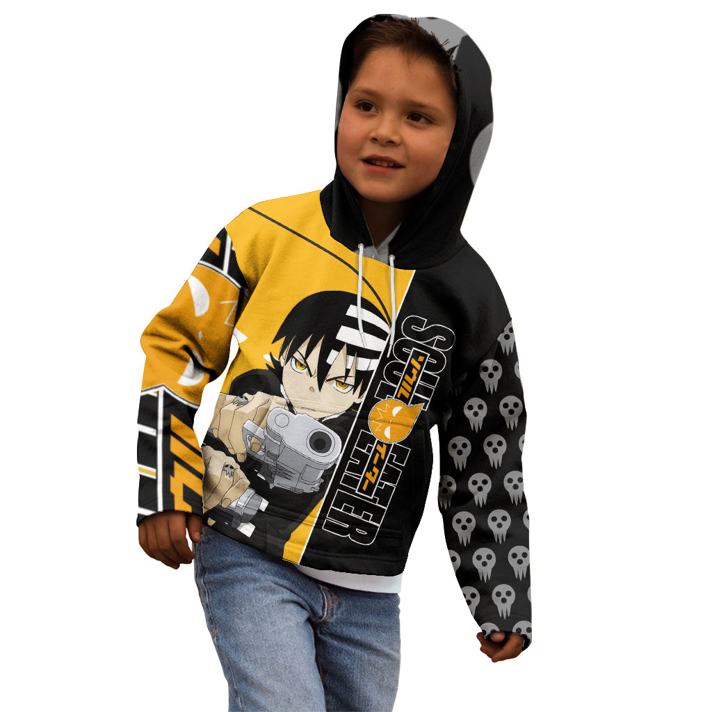 Death the Kid Soul Eater Kid Hoodie Anime Art Mix With Skull Pattern Style