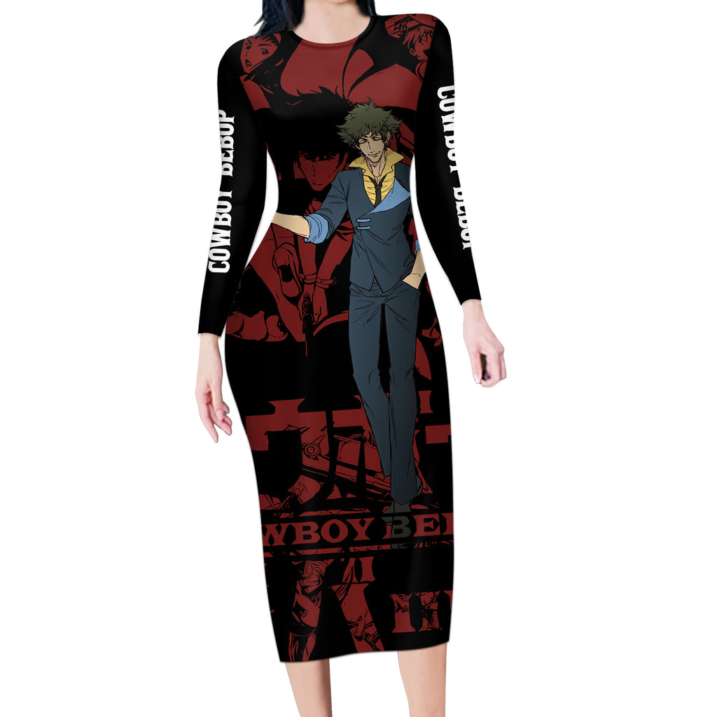 Bebop - Cowboy Bebop Long Sleeve Bodycon Dress Anime Mix Manga Style