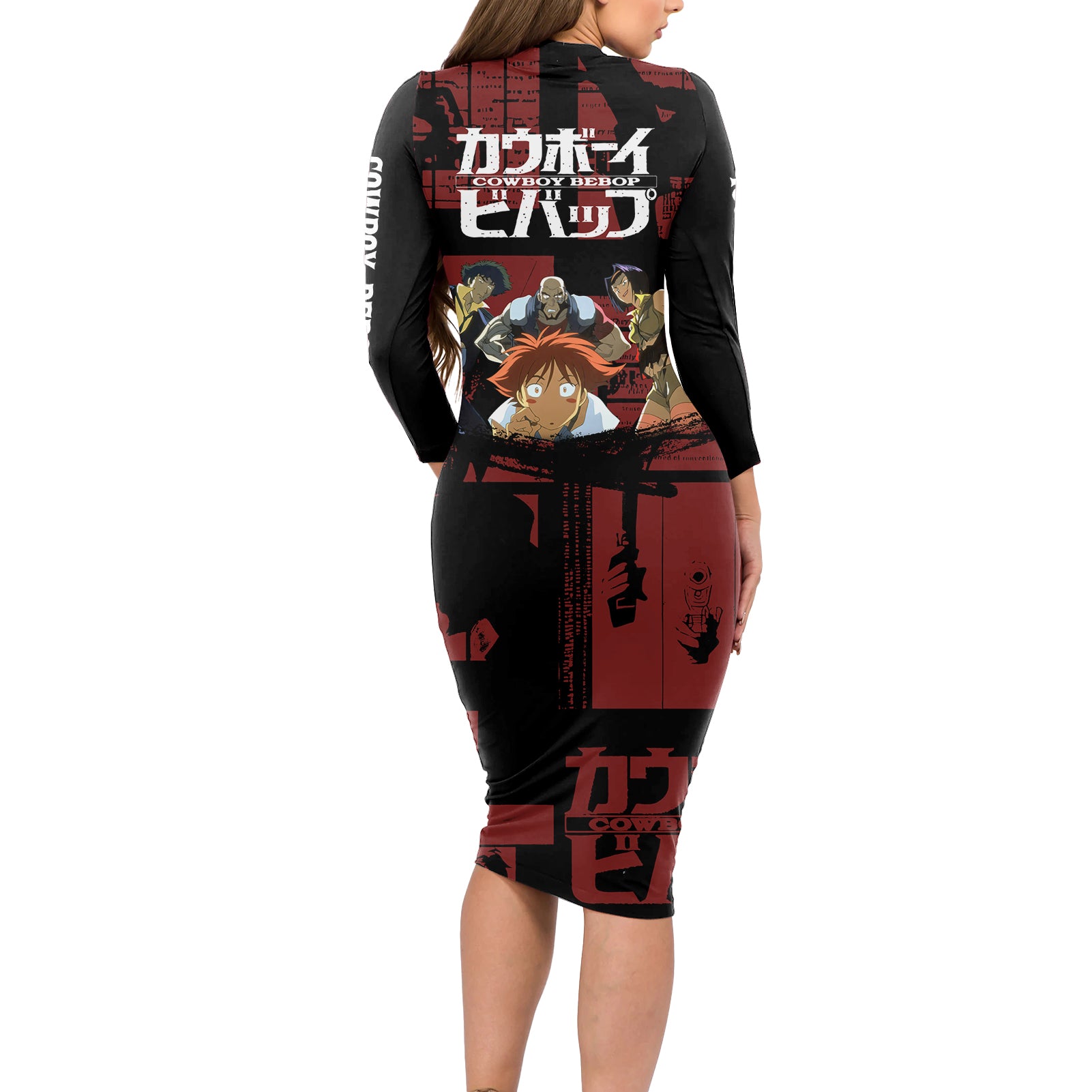 Bebop - Cowboy Bebop Long Sleeve Bodycon Dress Anime Mix Manga Style