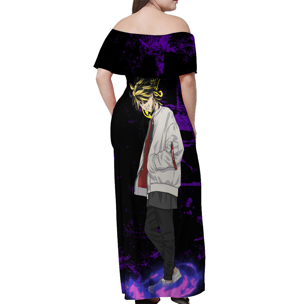 Hanemiya Kazutora Off Shoulder Maxi Dress Anime Style