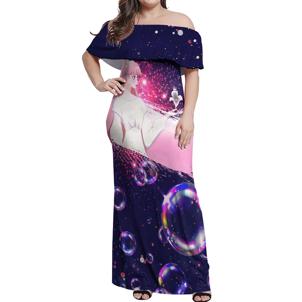 Ryuu to Sobakasu no Hime Naitou Suzu Belle Off Shoulder Maxi Dress Anime Style