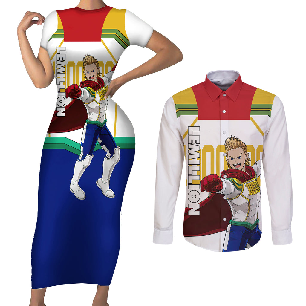 Mirio Togata - My Hero Academia Couples Matching Short Sleeve Bodycon Dress and Long Sleeve Button Shirt Anime Style