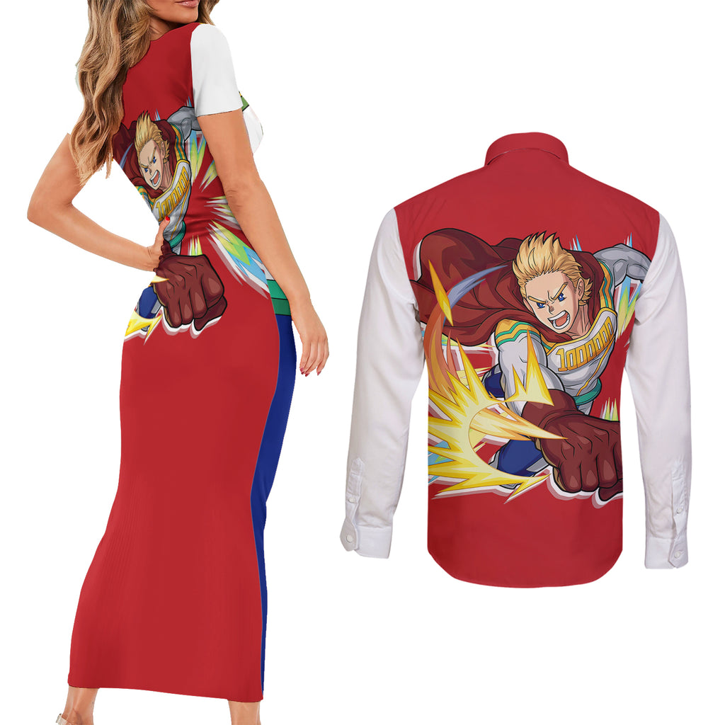 Mirio Togata - My Hero Academia Couples Matching Short Sleeve Bodycon Dress and Long Sleeve Button Shirt Anime Style