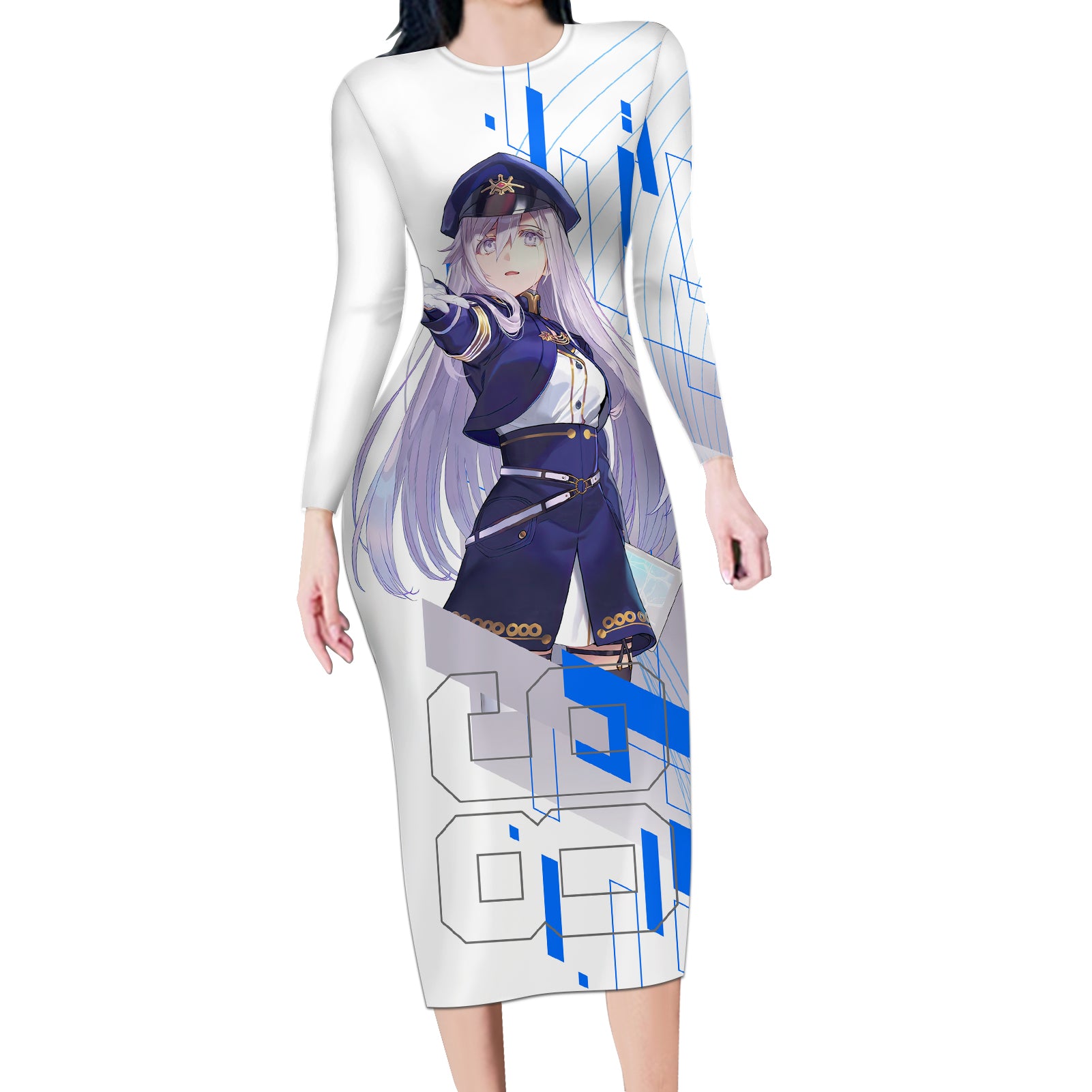 Vladilena Milize Long Sleeve Bodycon Dress Anime Style