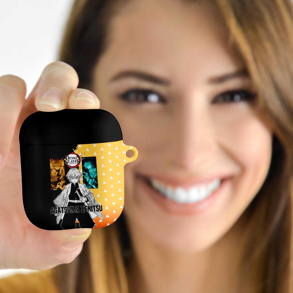 Zenitsu Agatsuma from Demon Slayer AirPods Case with Yellow Lightning Kimono and Thunder Effects Design - The Mazicc