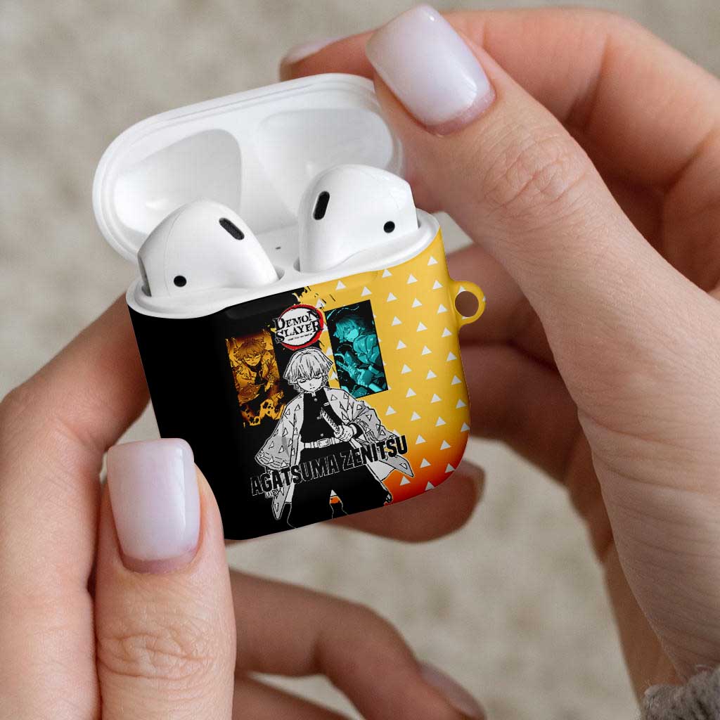Zenitsu Agatsuma from Demon Slayer AirPods Case with Yellow Lightning Kimono and Thunder Effects Design - The Mazicc