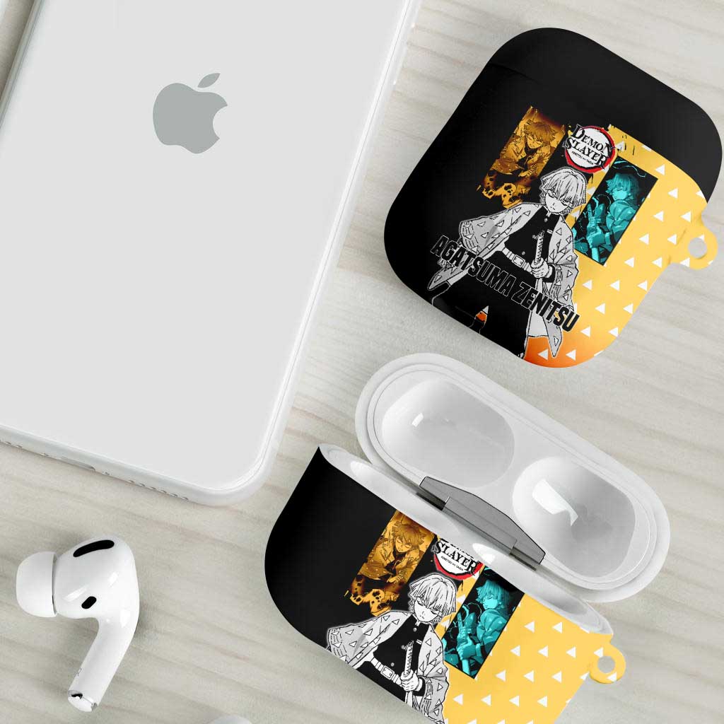 Zenitsu Agatsuma from Demon Slayer AirPods Case with Yellow Lightning Kimono and Thunder Effects Design - The Mazicc