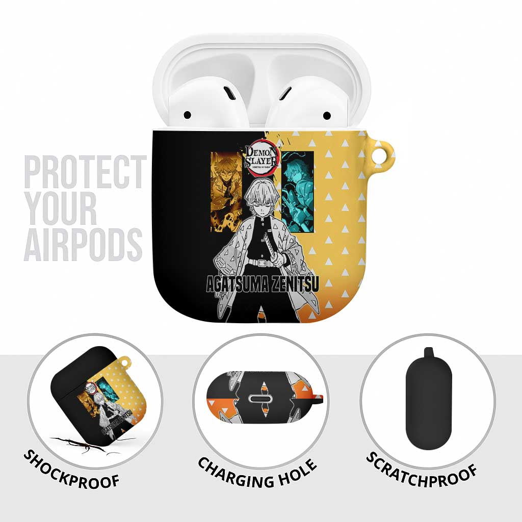 Zenitsu Agatsuma from Demon Slayer AirPods Case with Yellow Lightning Kimono and Thunder Effects Design - The Mazicc