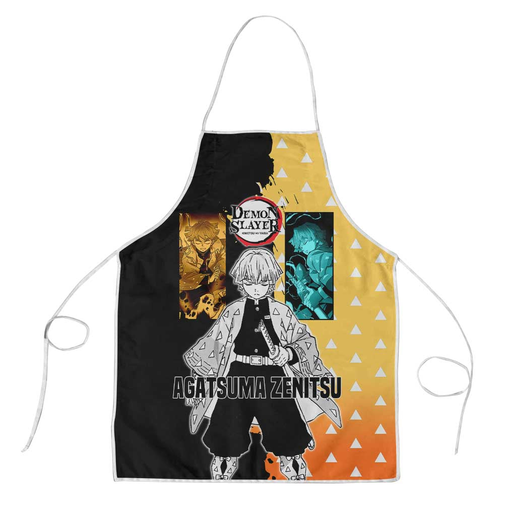 Zenitsu Agatsuma from Demon Slayer Apron with Yellow Lightning Kimono and Thunder Effects Design - The Mazicc