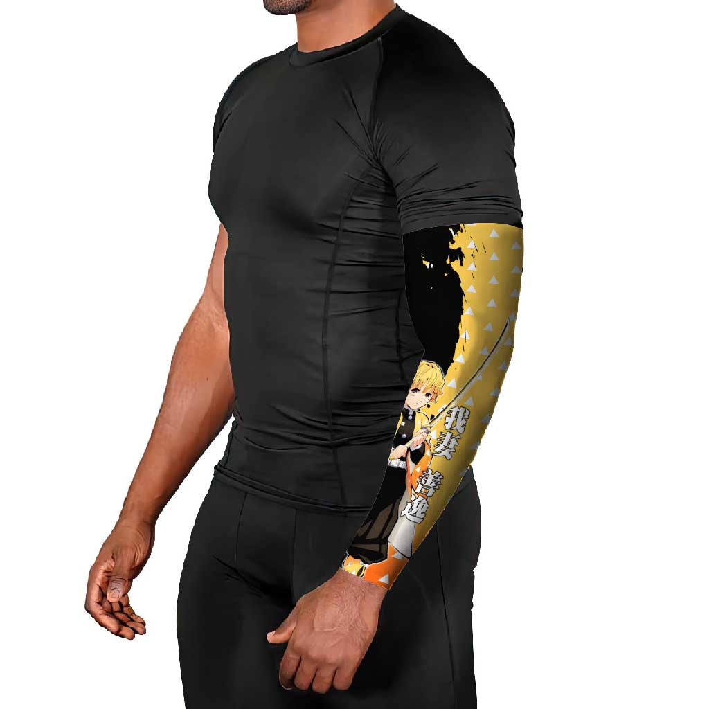 Zenitsu Agatsuma from Demon Slayer Arm Sleeves with Yellow Lightning Kimono and Thunder Effects Design - The Mazicc