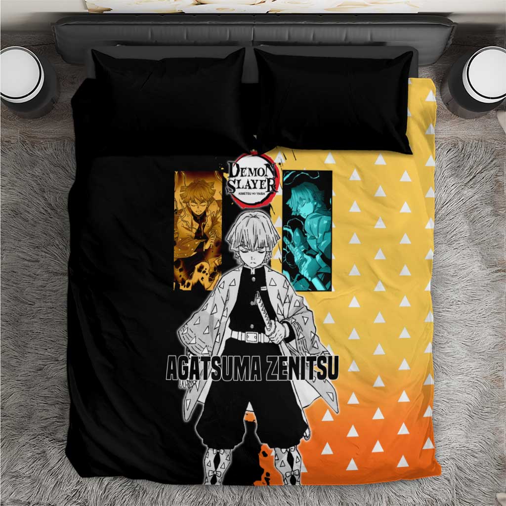 Zenitsu Agatsuma from Demon Slayer Bedding Set with Yellow Lightning Kimono and Thunder Effects Design - The Mazicc