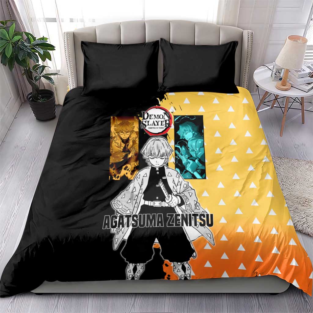 Zenitsu Agatsuma from Demon Slayer Bedding Set with Yellow Lightning Kimono and Thunder Effects Design - The Mazicc