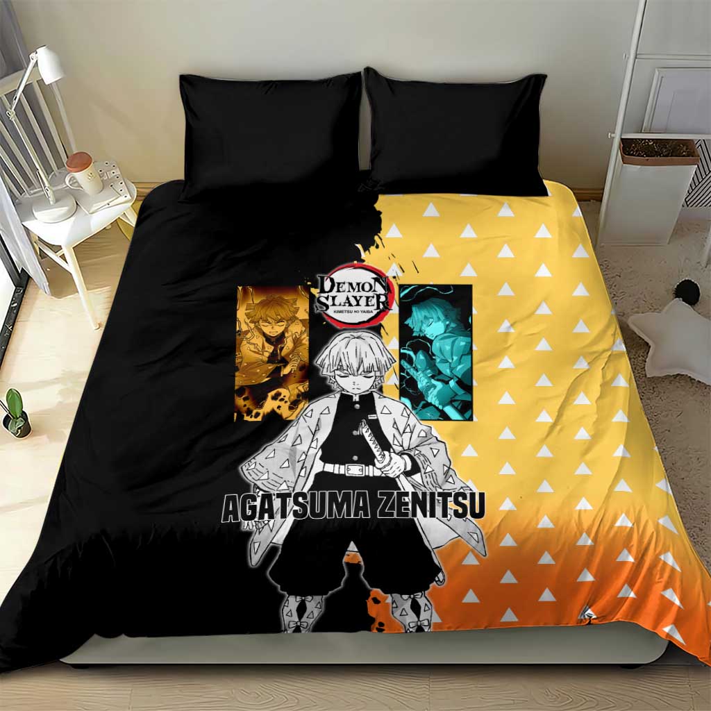 Zenitsu Agatsuma from Demon Slayer Bedding Set with Yellow Lightning Kimono and Thunder Effects Design - The Mazicc
