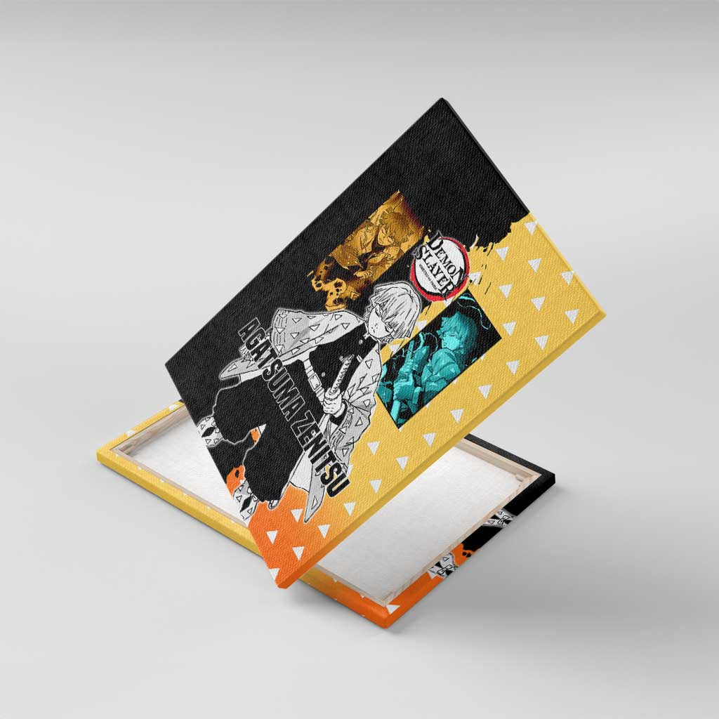 Zenitsu Agatsuma from Demon Slayer Canvas Wall Art with Yellow Lightning Kimono and Thunder Effects Design - The Mazicc