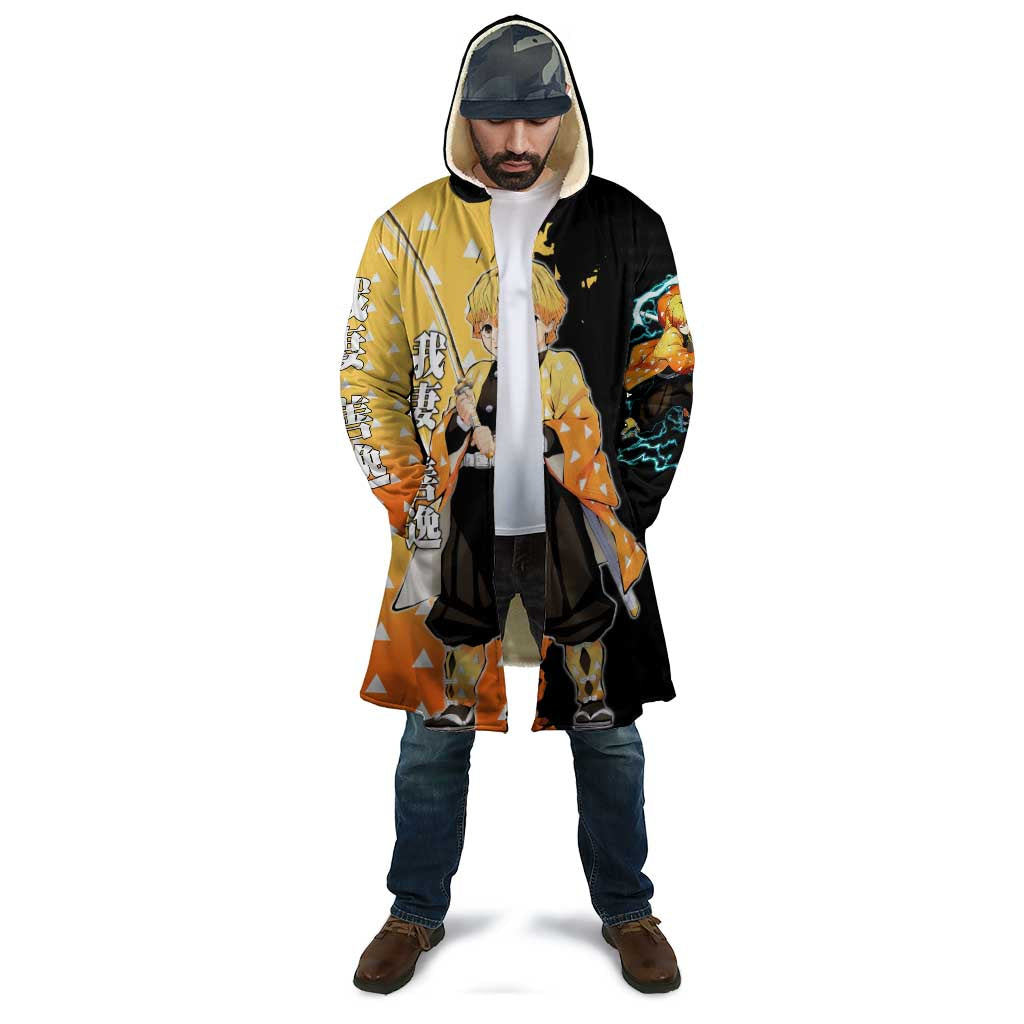 Zenitsu Agatsuma from Demon Slayer Cloak with Yellow Lightning Kimono and Thunder Effects Design - The Mazicc