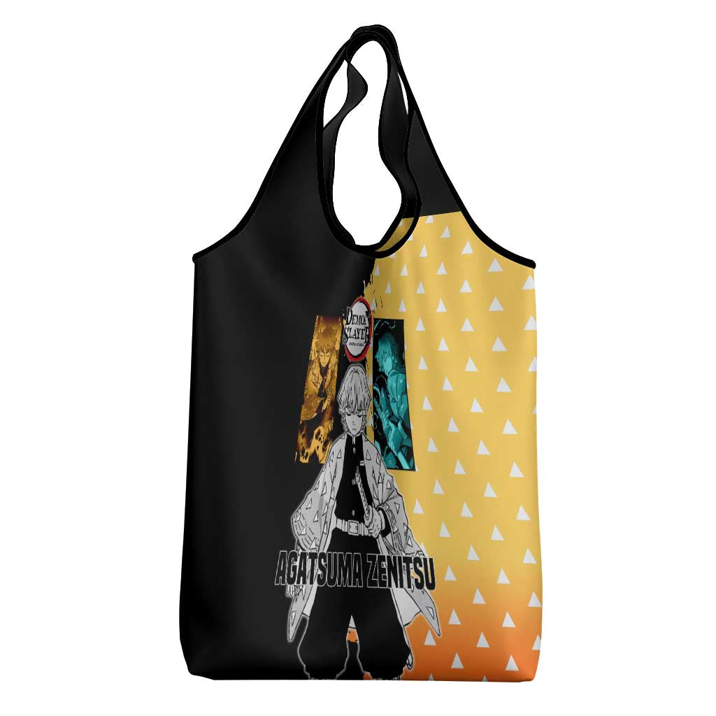 Zenitsu Agatsuma from Demon Slayer Grocery Bag with Yellow Lightning Kimono and Thunder Effects Design - The Mazicc