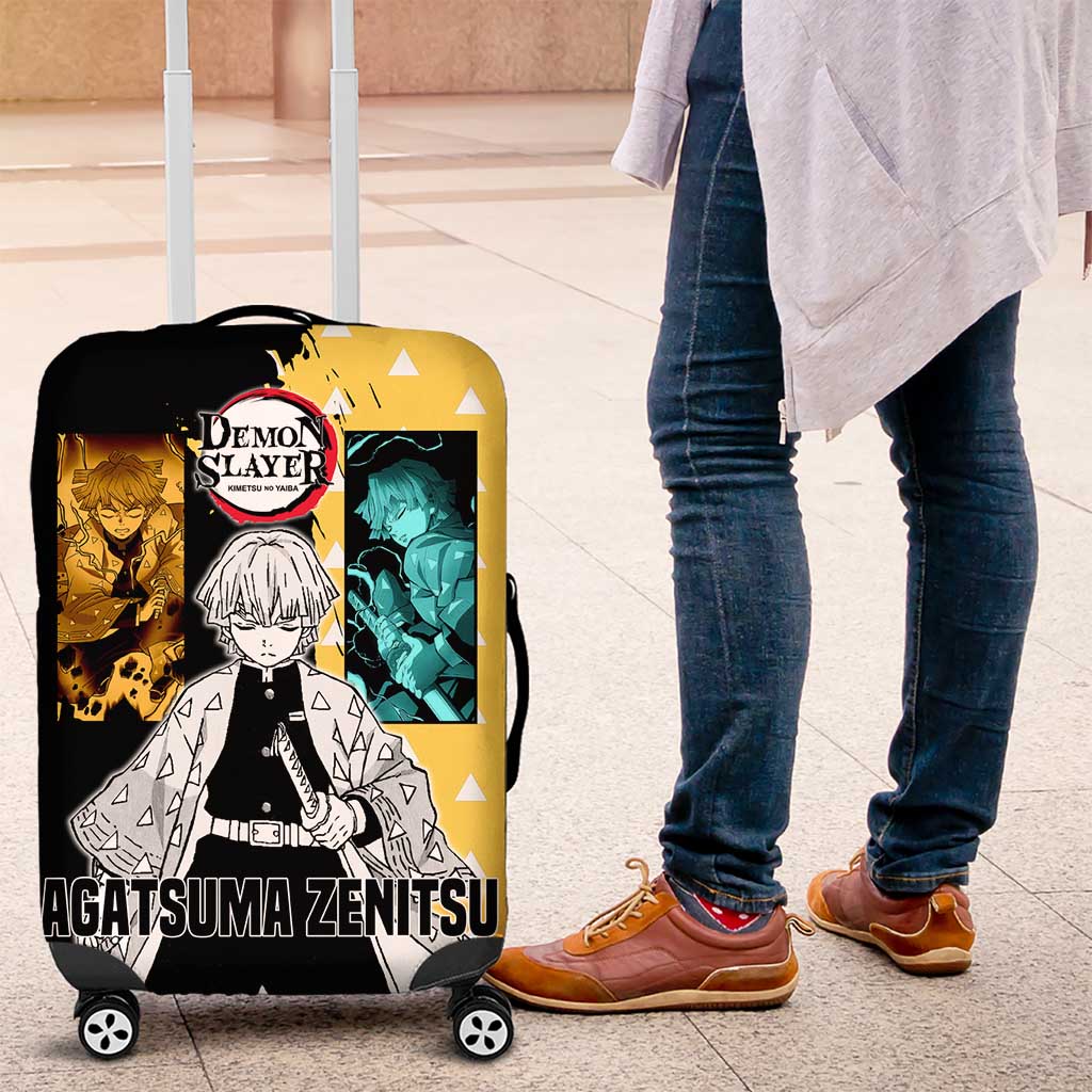 Zenitsu Agatsuma from Demon Slayer Luggage Cover with Yellow Lightning Kimono and Thunder Effects Design - The Mazicc