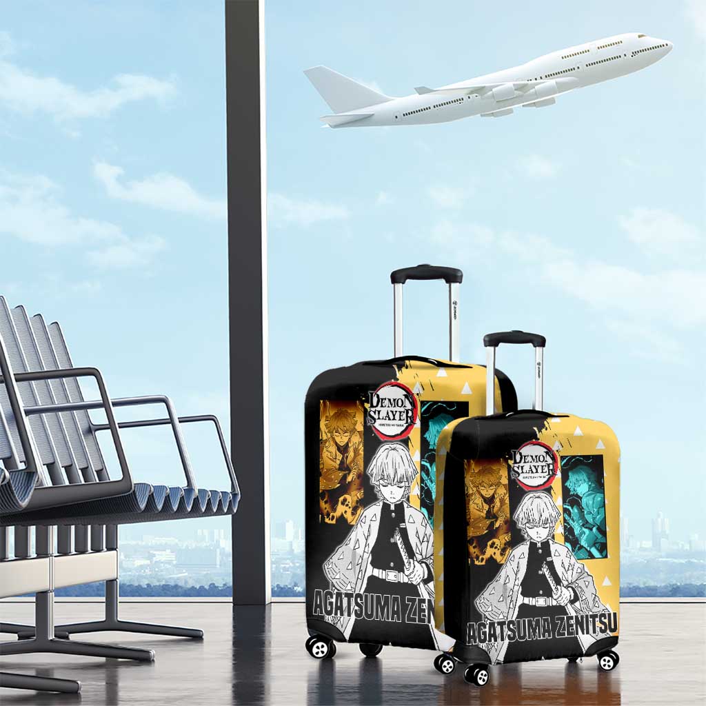 Zenitsu Agatsuma from Demon Slayer Luggage Cover with Yellow Lightning Kimono and Thunder Effects Design - The Mazicc