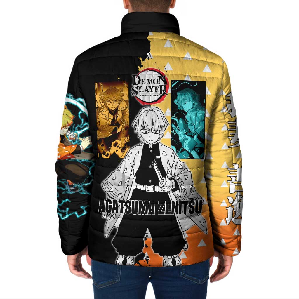Zenitsu Agatsuma from Demon Slayer Padded Jacket with Yellow Lightning Kimono and Thunder Effects Design - The Mazicc