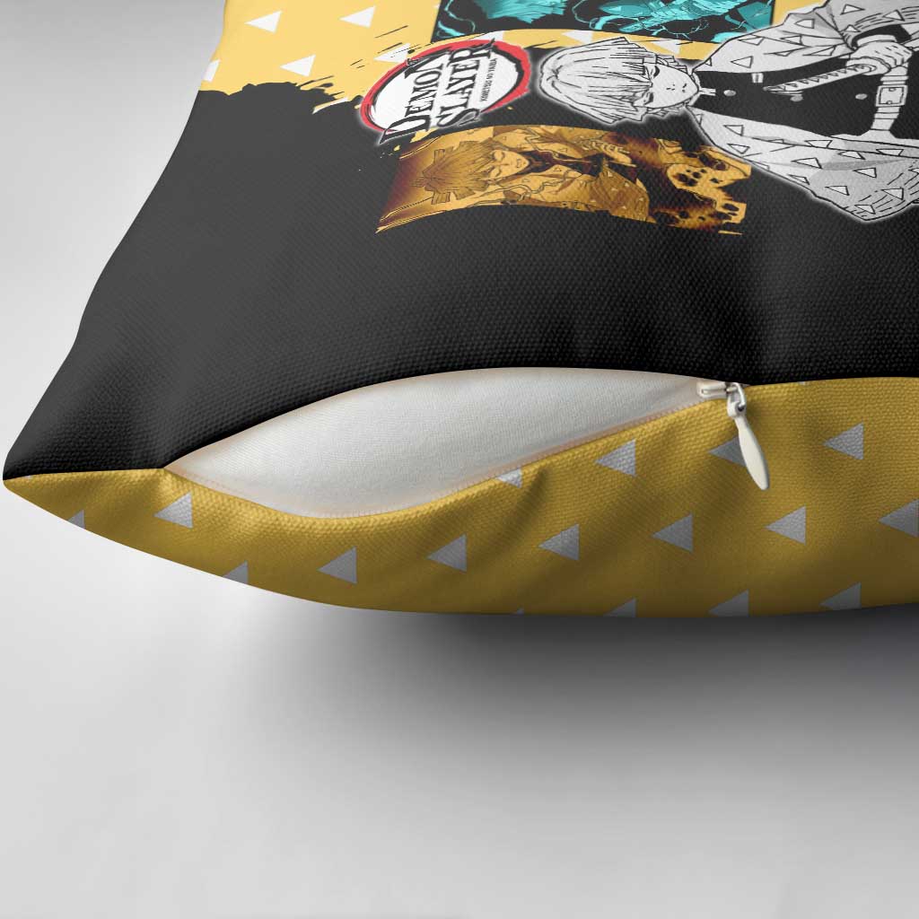 Zenitsu Agatsuma from Demon Slayer Pillow Cover with Yellow Lightning Kimono and Thunder Effects Design - The Mazicc