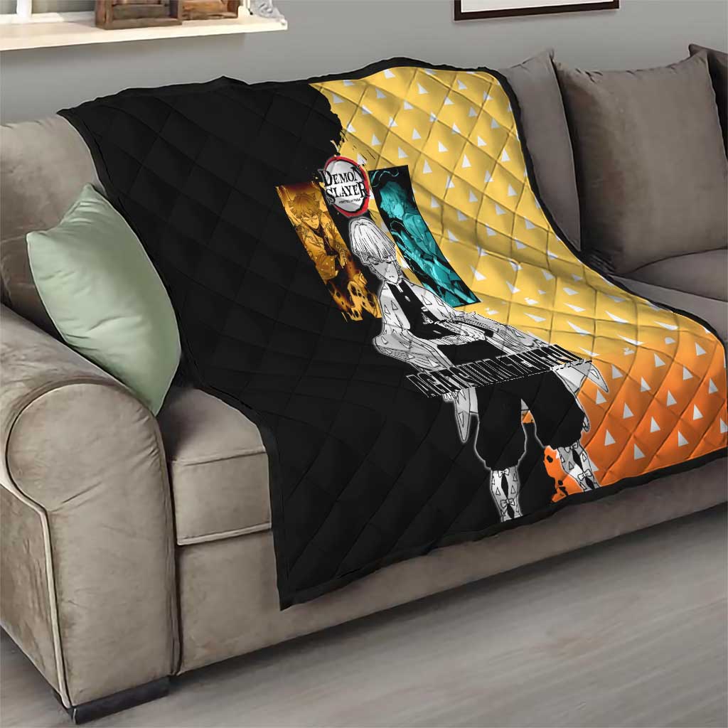 Zenitsu Agatsuma from Demon Slayer Quilt with Yellow Lightning Kimono and Thunder Effects Design - The Mazicc