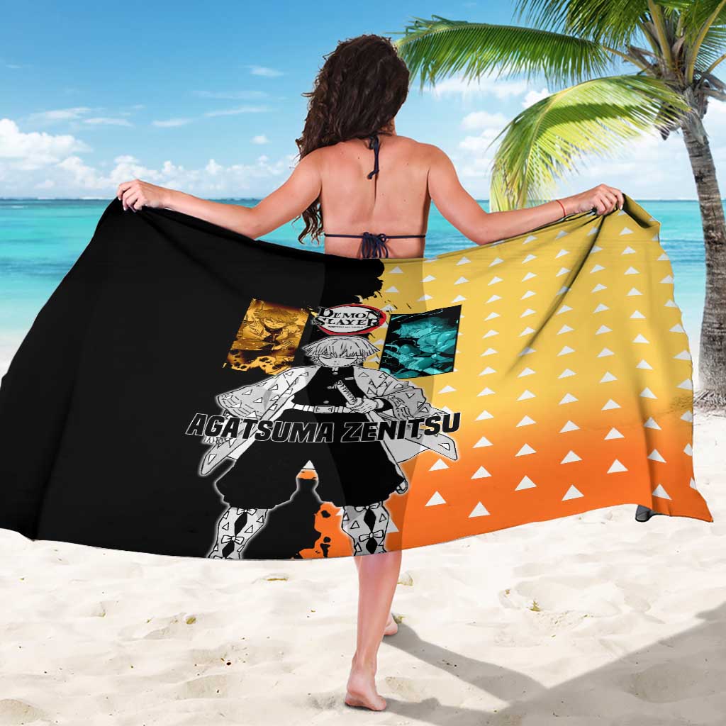 Zenitsu Agatsuma from Demon Slayer Sarong with Yellow Lightning Kimono and Thunder Effects Design - The Mazicc