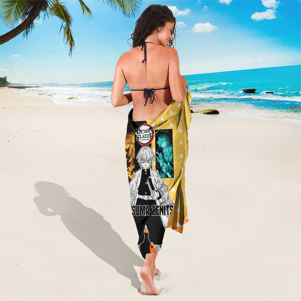 Zenitsu Agatsuma from Demon Slayer Sarong with Yellow Lightning Kimono and Thunder Effects Design - The Mazicc