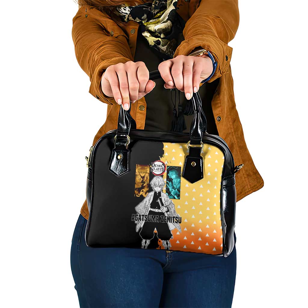 Zenitsu Agatsuma from Demon Slayer Shoulder Handbag with Yellow Lightning Kimono and Thunder Effects Design - The Mazicc