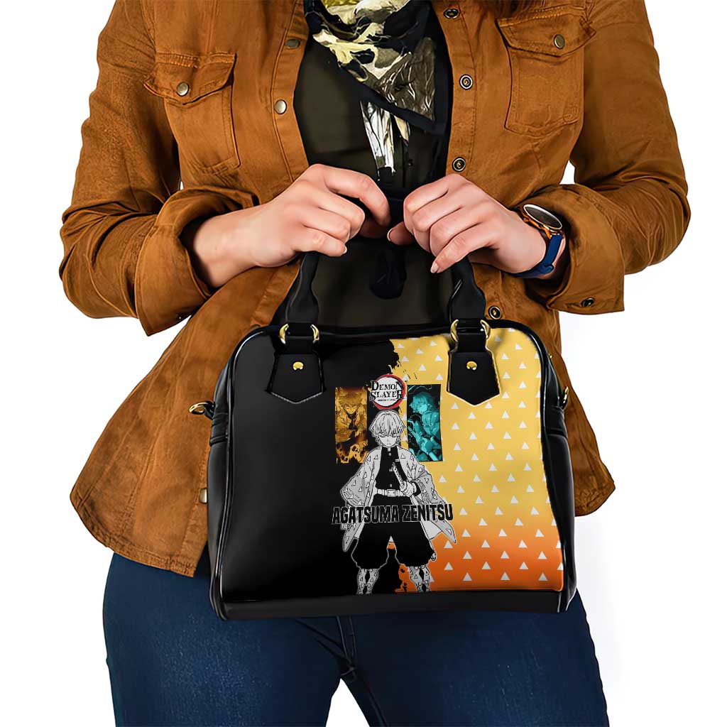 Zenitsu Agatsuma from Demon Slayer Shoulder Handbag with Yellow Lightning Kimono and Thunder Effects Design - The Mazicc