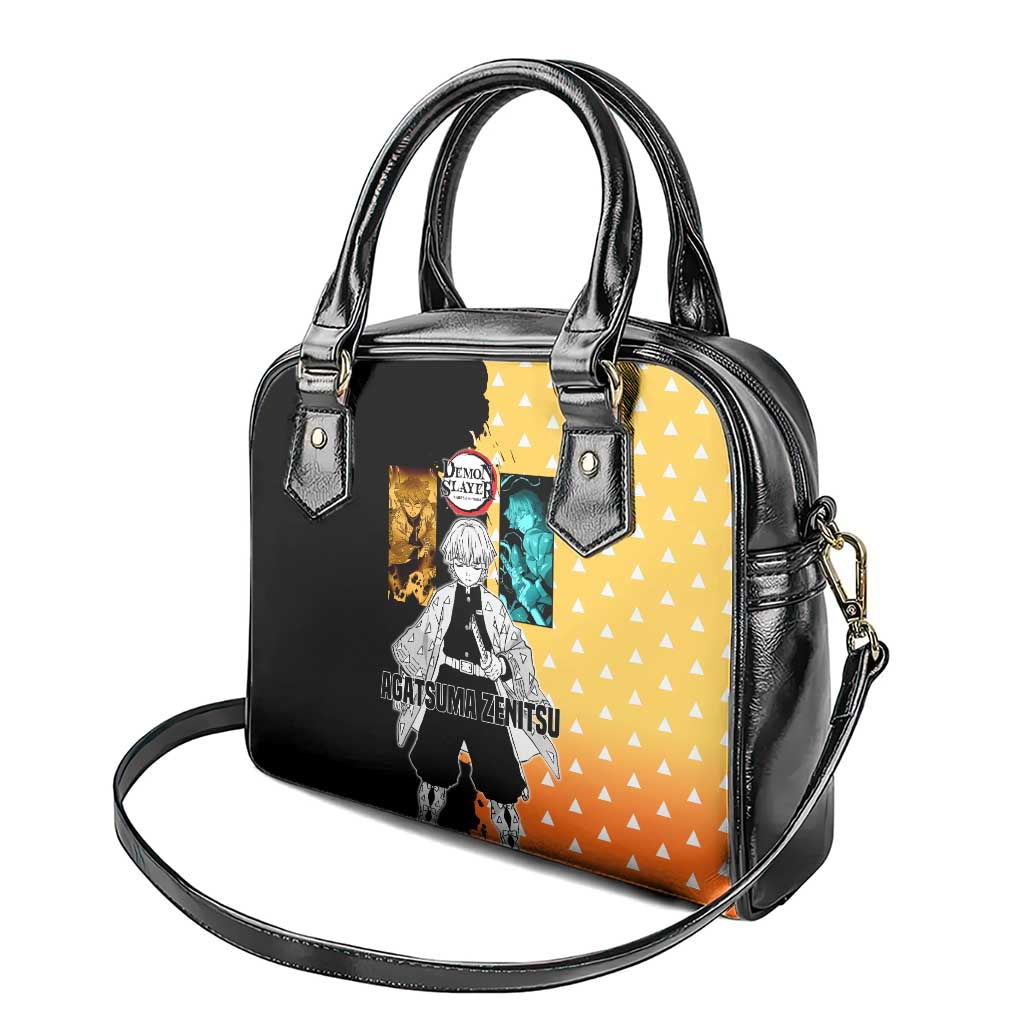 Zenitsu Agatsuma from Demon Slayer Shoulder Handbag with Yellow Lightning Kimono and Thunder Effects Design - The Mazicc
