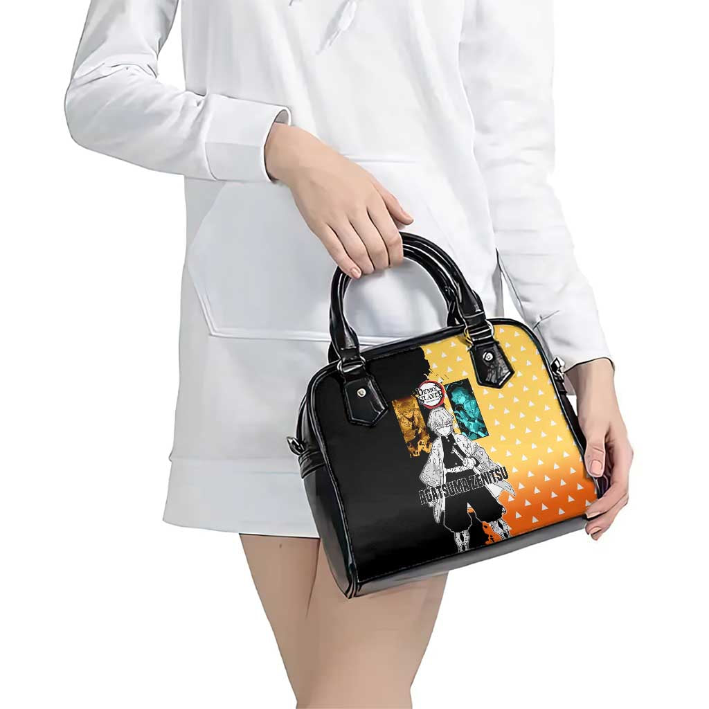 Zenitsu Agatsuma from Demon Slayer Shoulder Handbag with Yellow Lightning Kimono and Thunder Effects Design - The Mazicc