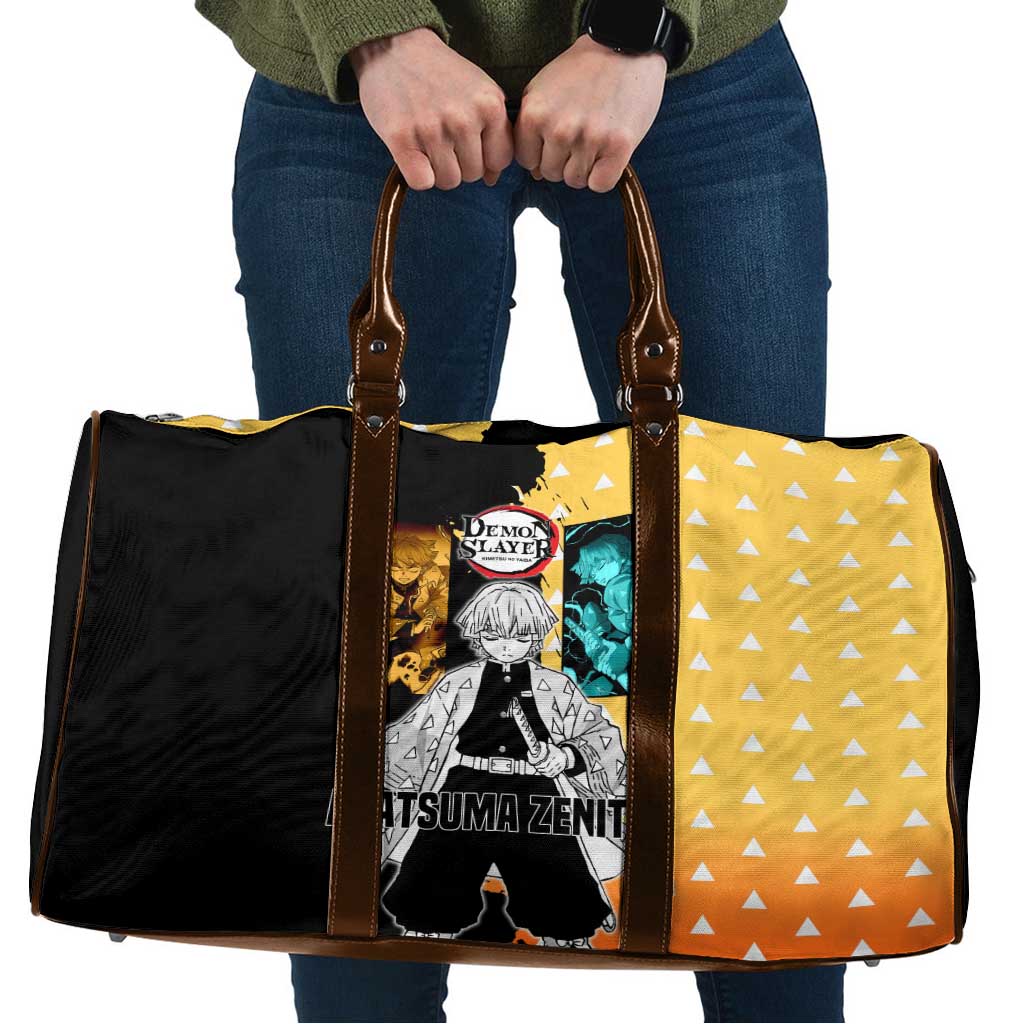 Zenitsu Agatsuma from Demon Slayer Travel Bag with Yellow Lightning Kimono and Thunder Effects Design - The Mazicc