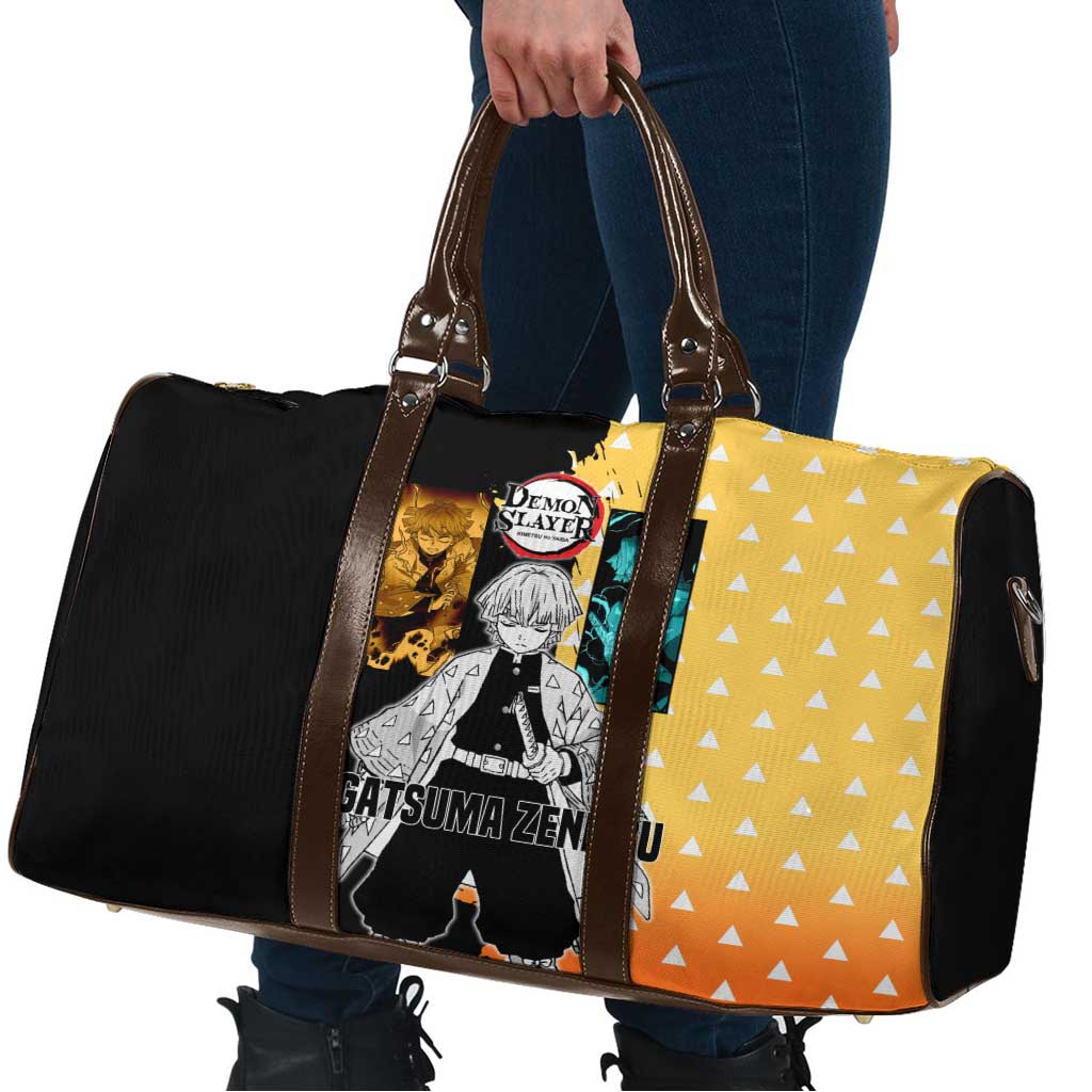 Zenitsu Agatsuma from Demon Slayer Travel Bag with Yellow Lightning Kimono and Thunder Effects Design - The Mazicc
