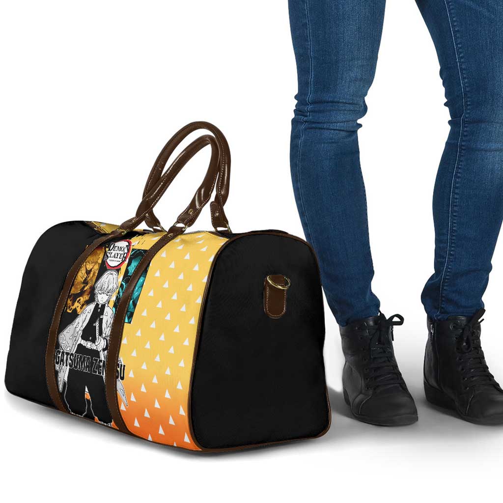 Zenitsu Agatsuma from Demon Slayer Travel Bag with Yellow Lightning Kimono and Thunder Effects Design - The Mazicc