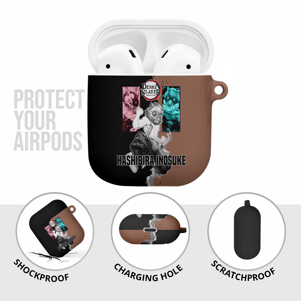 Inosuke Hashibira from Demon Slayer AirPods Case with Boar Mask and Dual Swords Battle Pose - The Mazicc