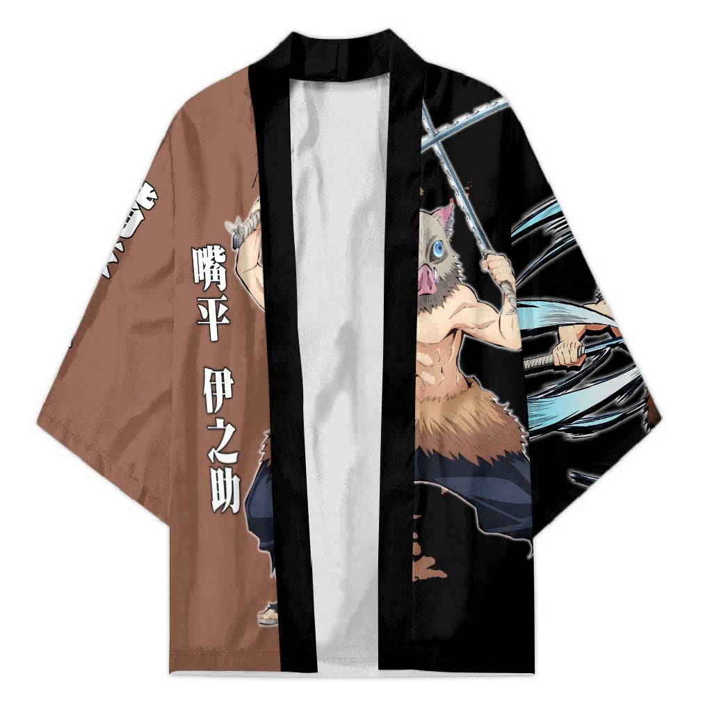 Inosuke Hashibira from Demon Slayer Kimono with Boar Mask and Dual Swords Battle Pose - The Mazicc