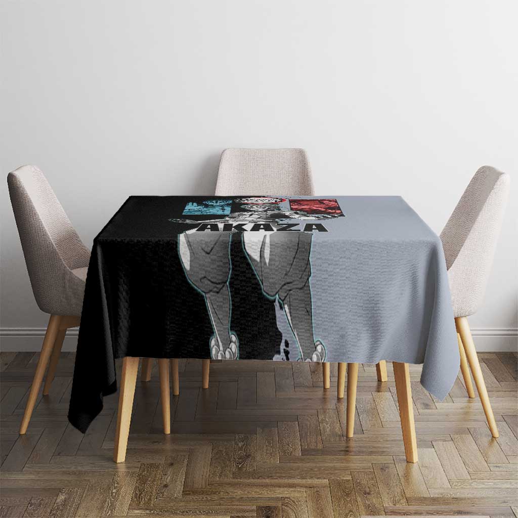 Akaza from Demon Slayer Tablecloth with Split Color Background and Martial Arts Pose Manga Style Design - The Mazicc