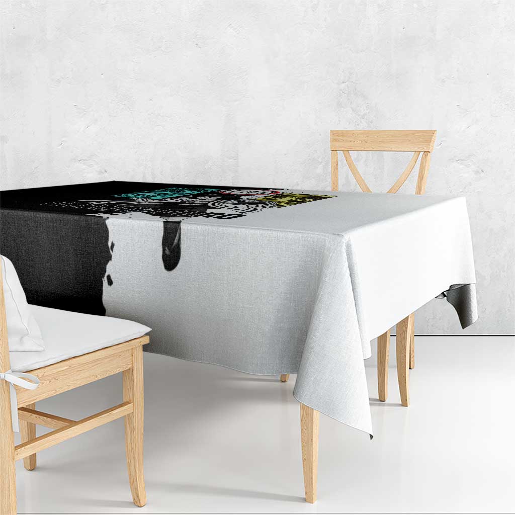 Obanai Iguro from Demon Slayer Tablecloth with Black and White Contrast Background and Serpent-Themed Manga Style Design - The Mazicc