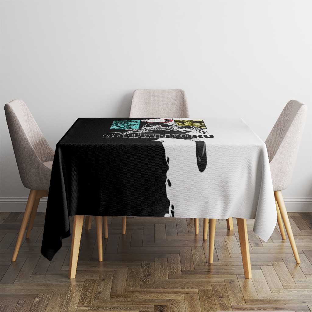 Obanai Iguro from Demon Slayer Tablecloth with Black and White Contrast Background and Serpent-Themed Manga Style Design - The Mazicc