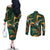 Trippy Green White Power Rangers Couples Matching Off The Shoulder Long Sleeve Dress and Long Sleeve Button Shirt Anime Style