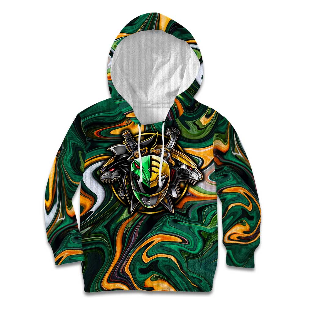 Trippy Green White Power Rangers Kid Hoodie Anime Style