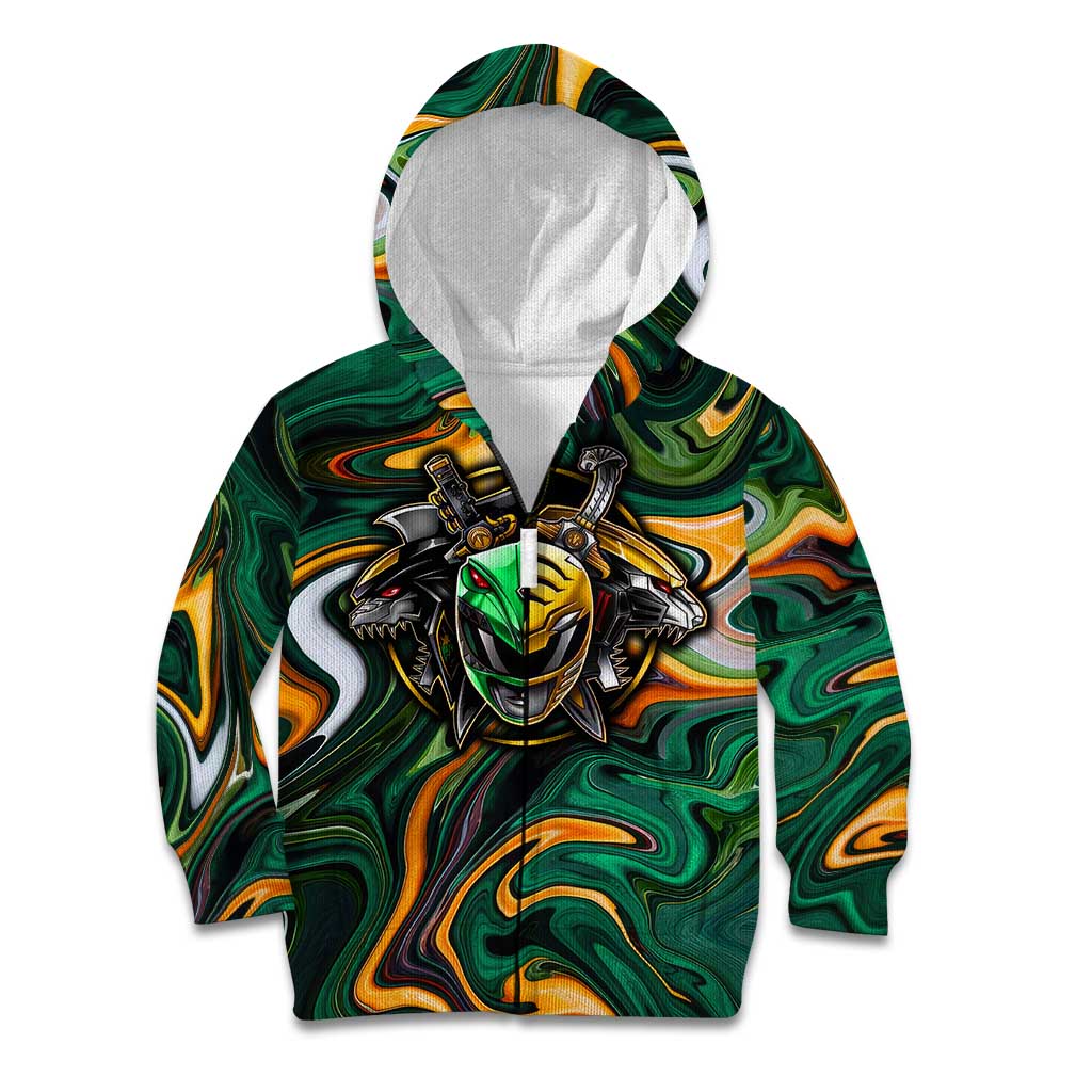 Trippy Green White Power Rangers Kid Hoodie Anime Style