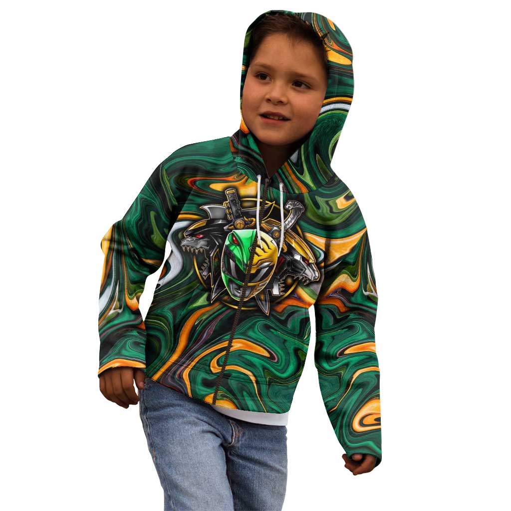 Trippy Green White Power Rangers Kid Hoodie Anime Style