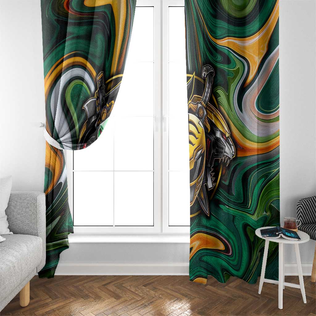Trippy Green White Power Rangers Window Curtain Anime Style